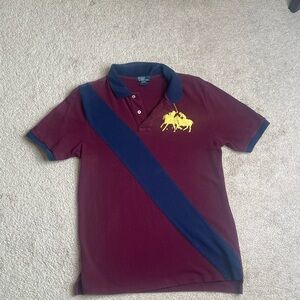 Polo by Ralph Lauren Red and Blue Polo Shirt with Iconic Logo
